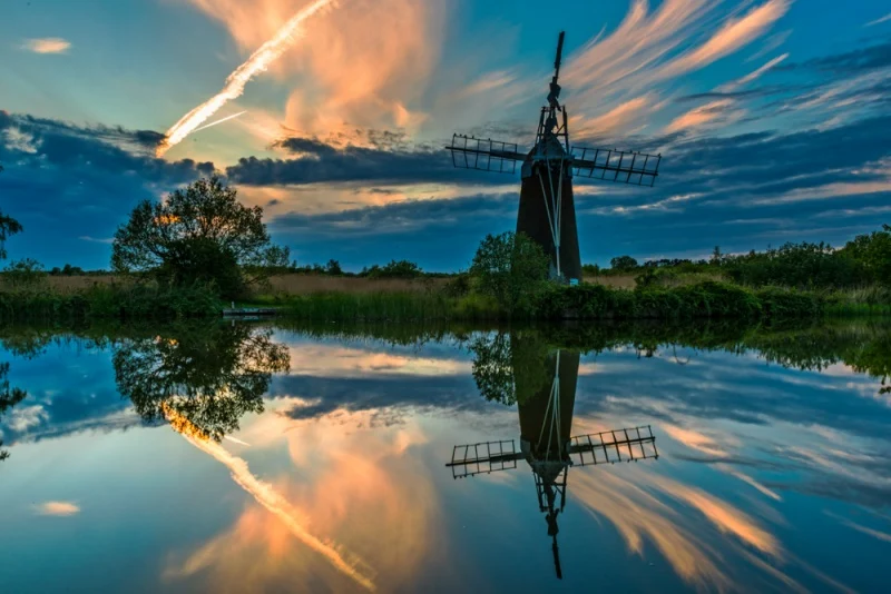 Turf Fen Mill at Sunset