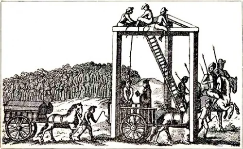 The York Tyburn looked like the Tyburn in London, seen here in 1680