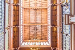 The clerestoried ceiling of the Main Hall