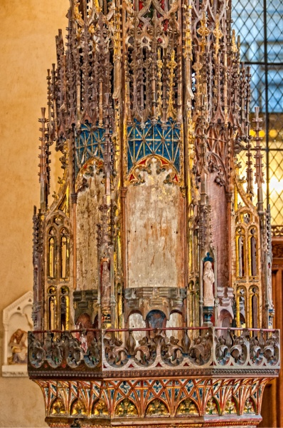 Detail of the exceptional 15th century font cover