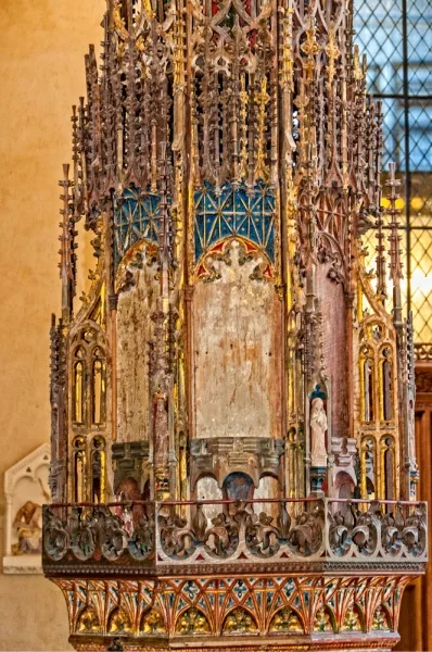 Detail of the exceptional 15th century font cover