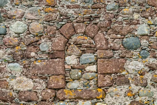 Blocked medieval window, west chapel