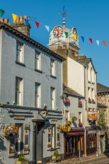 Ulverston, The Lloyds Bank clock tower (1844) dominates Market Street