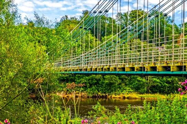 The bridge and the River Tweed from the north
