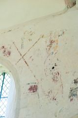 A worn fragment of medieval painting