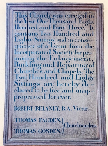 The painted dedication board