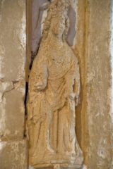 A carved figure on Sir William Malefant's tomb