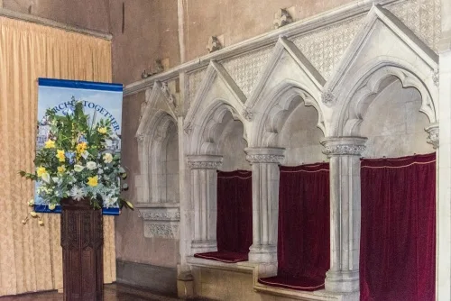 The triple sedilia and piscina