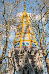 The ornate spire of the Buxton memorial