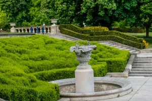 Classical fountain in the rear garden