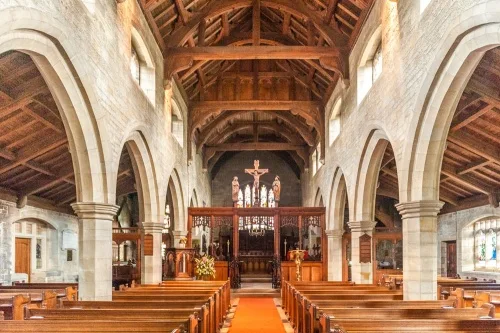The church interior, looking east