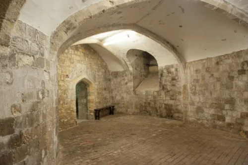 Tudor storerooms in the castle basement