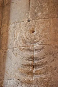 Chained book marks on nave pillar