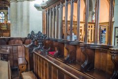 Medieval benches in the chancel