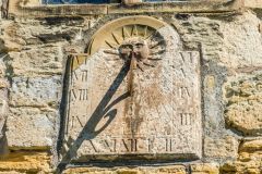 Warkworth, St Lawrence Church, Sundial over the south porch entrance