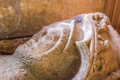 Warkworth, St Lawrence Church, Detail of the medieval knight's effigy