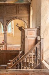 The 18th century oak pulpit