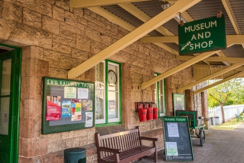 Washford Railway Station platform and museum entrance