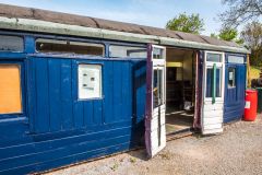 Somerset and Dorset Railway Museum, 1886 first-class carriage later used as a cricket pavilion