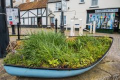 A boat flowerpot on the Esplanade