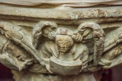 Carved angel on the 15th-century font