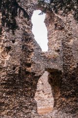 Ruined tower doorway and window opening