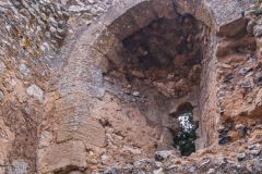 A deeply splayed Romanesque window