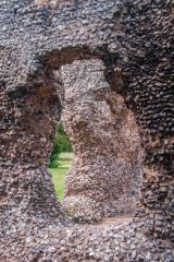 A ruined window opening