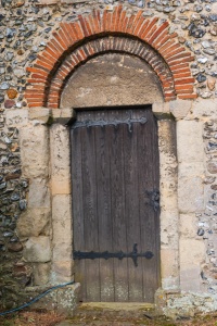 Roman bricks in tower doorway