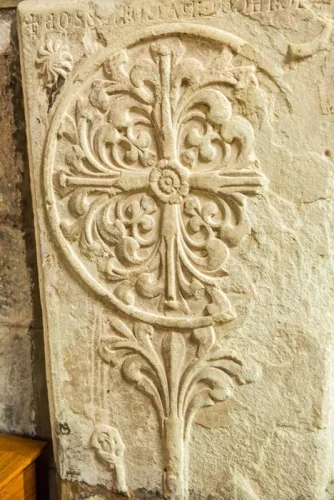Medieval grave slab of Hugh Bissop