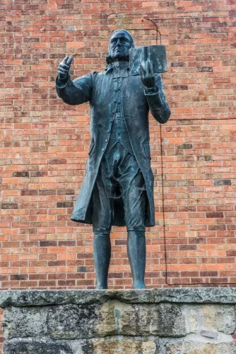 John Wesley tercentenery statue on Albion Hill