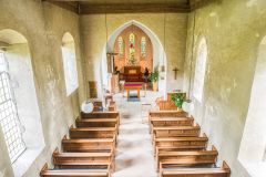 Looking down from the west gallery