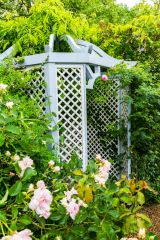 A colourful garden seat
