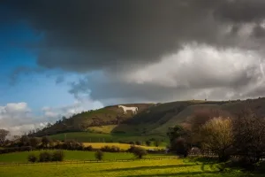 Stormy skies over the White Horse