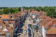 The view down St Dunstan's Street from atop the tower