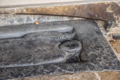 Effigy of a medieval abbot in the cloisters