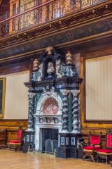 The Carrara marble fireplace in the Hall