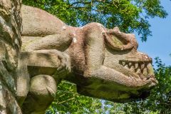 The unusual water spout on the Stone Tower