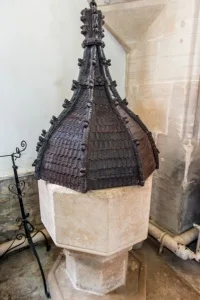 The 13th century font and 16th century cover