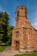 The hexagonal west tower