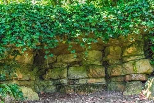The Bogey Hole (converted icehouse) and rock garden