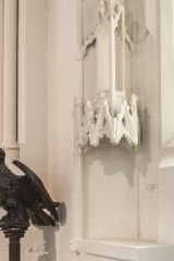 A decorative medieval statue niche