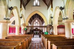 Wherwell, St Peter & Holy Cross Church, Looking east down the nave