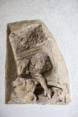 Wherwell, St Peter & Holy Cross Church, A fragment of early medieval carving set into the wall