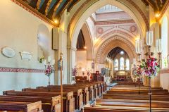 The church interior, looking east