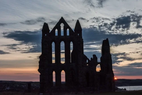 Whitby Abbey at sunset