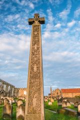 A Celtic-style churchyard cross