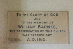 William Barnes memorial plaque