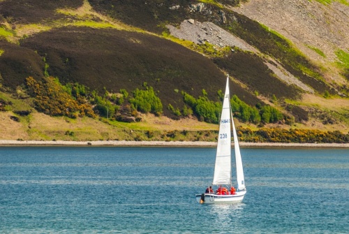 A sailboat in Whiting Bay
