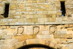 Coats of arms over the gatehouse entrance
